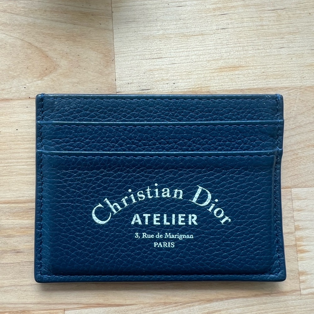 Christian Dior card holder- navy blue. Good condition